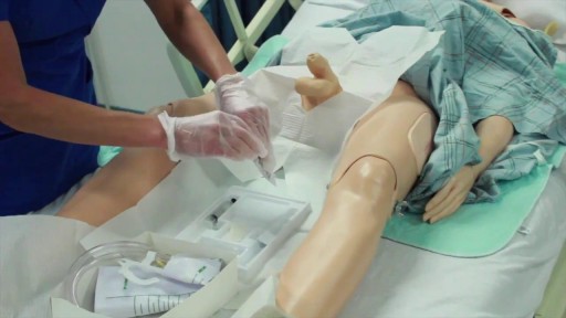 ⁣Male Catheter Insertion Medical Procedure