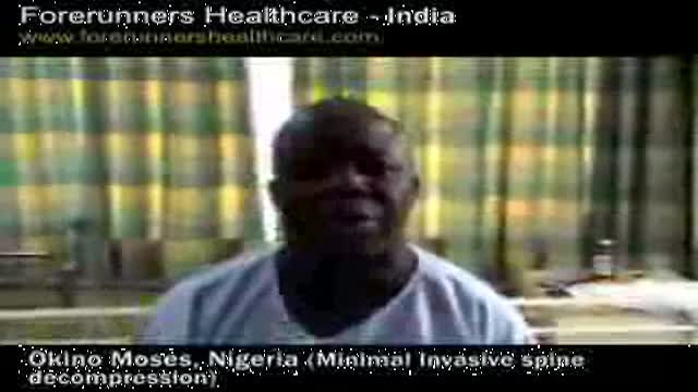 Okino Mosses from Nigeria recovers from nerve decompression after his Lumber spine decompression sur