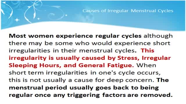 Irregular Menstrual Cycle