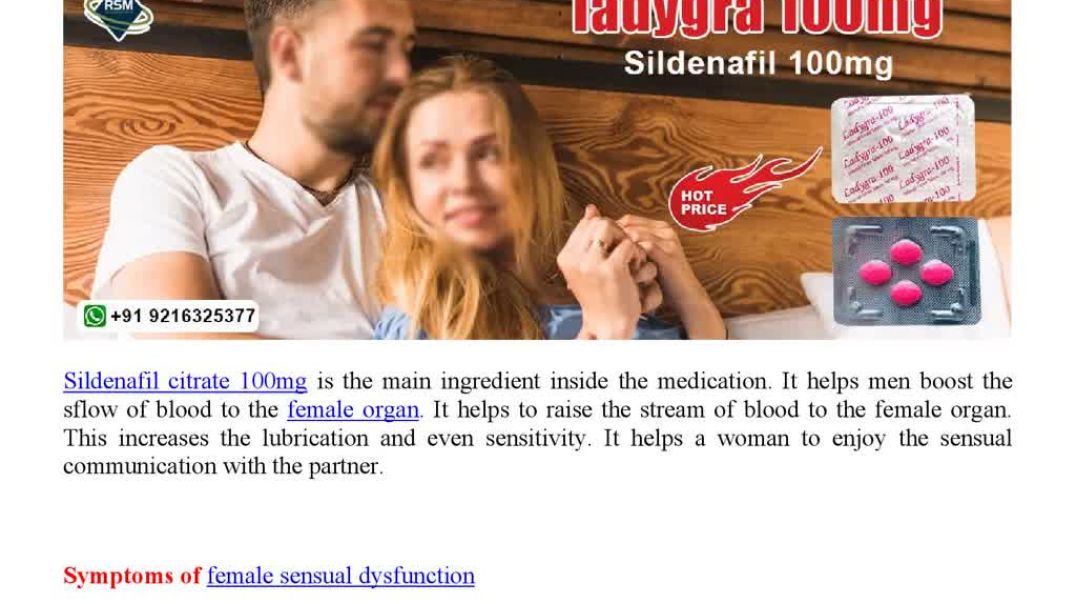 ⁣Buy Ladygra 100mg (Female Sildenafil)Tablets |Female Sexual Pills And Affordable Prices